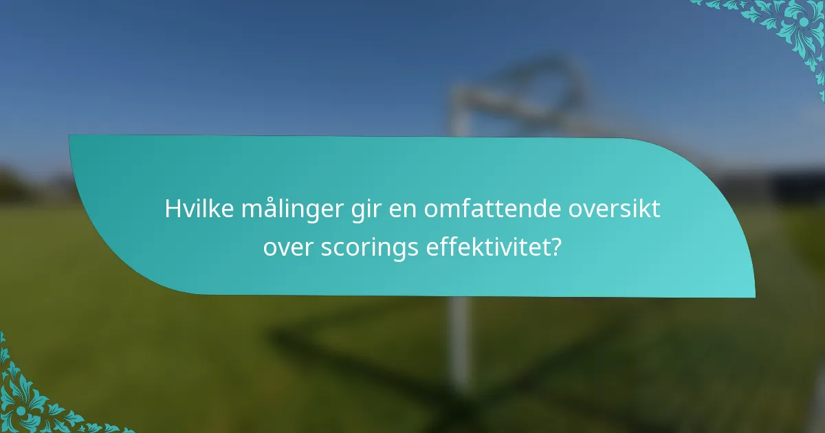 Hvilke målinger gir en omfattende oversikt over scorings effektivitet?