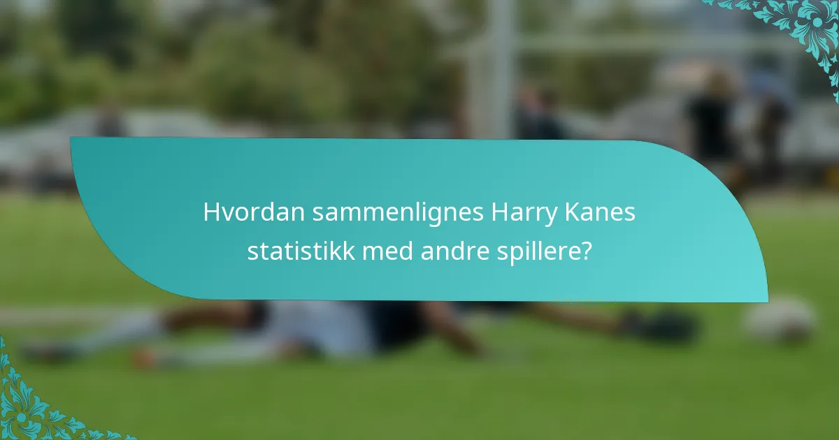 Hvordan sammenlignes Harry Kanes statistikk med andre spillere?